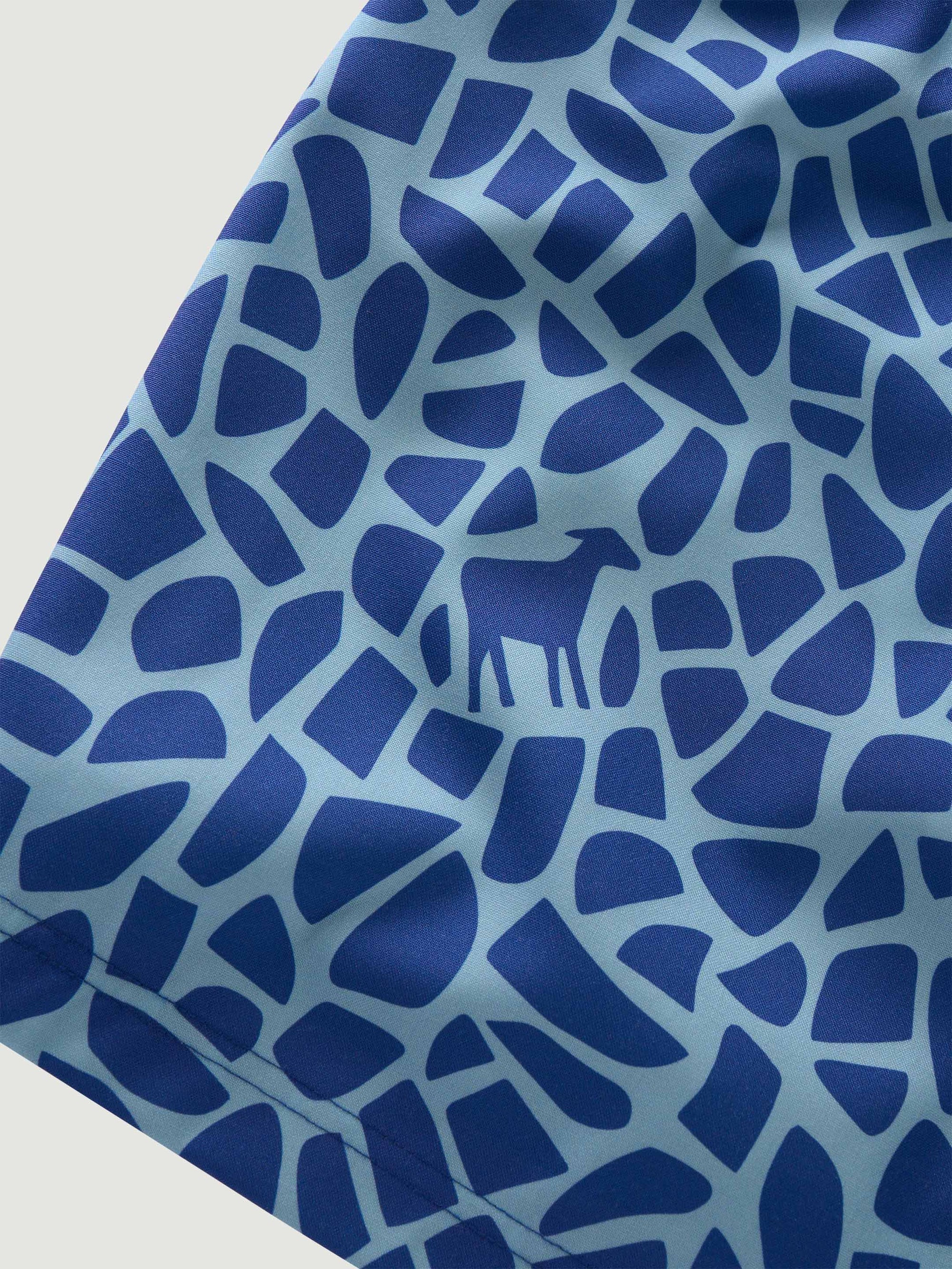 The Merino Swim Shorts - Cobalt Mosaic