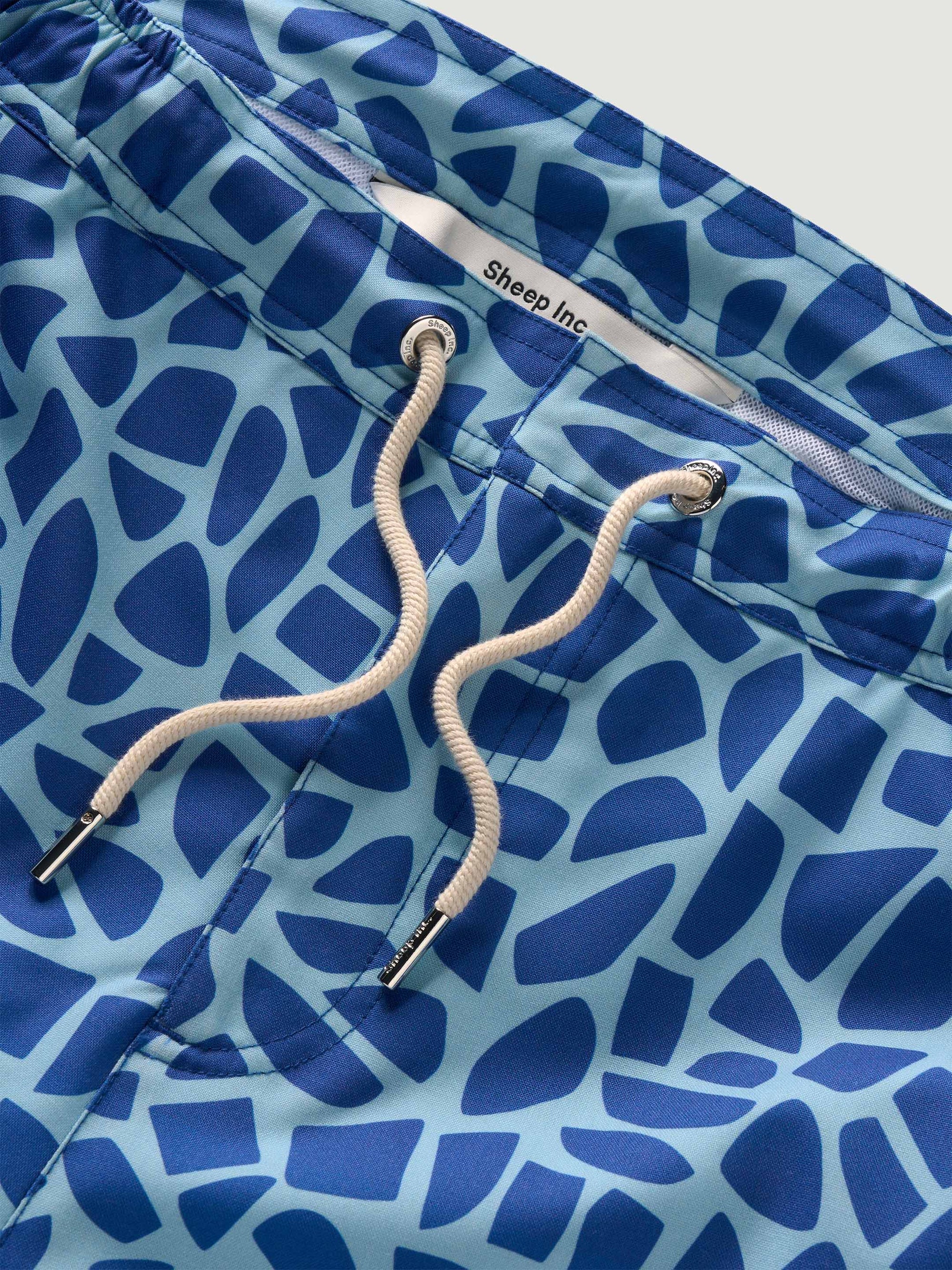 The Merino Swim Shorts - Cobalt Mosaic
