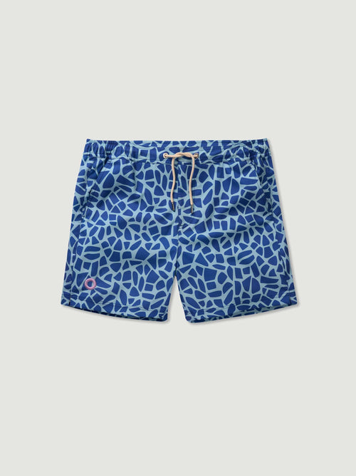 The Merino Swim Shorts - Cobalt Mosaic
