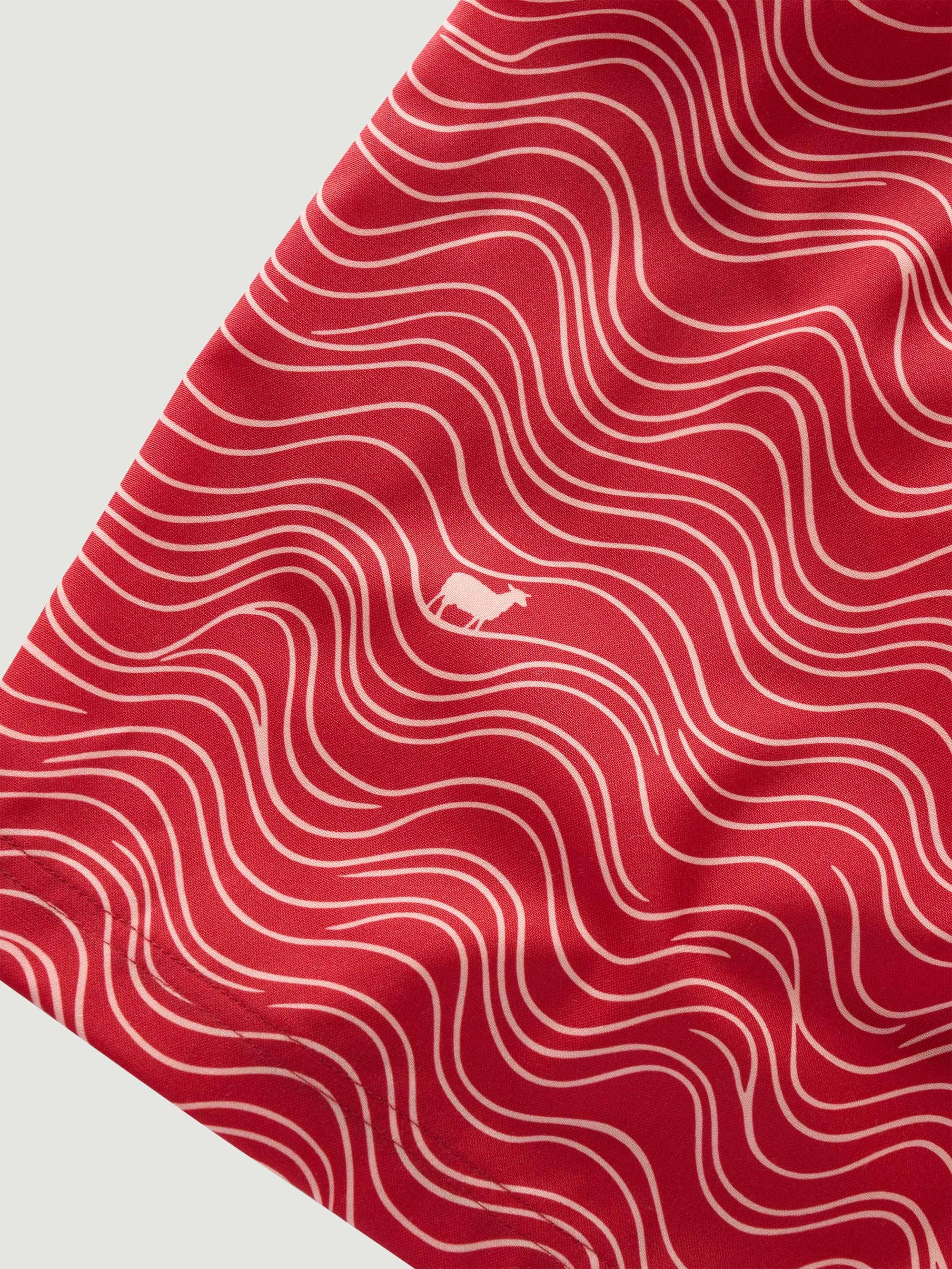 The Merino Swim Shorts - Crimson Current