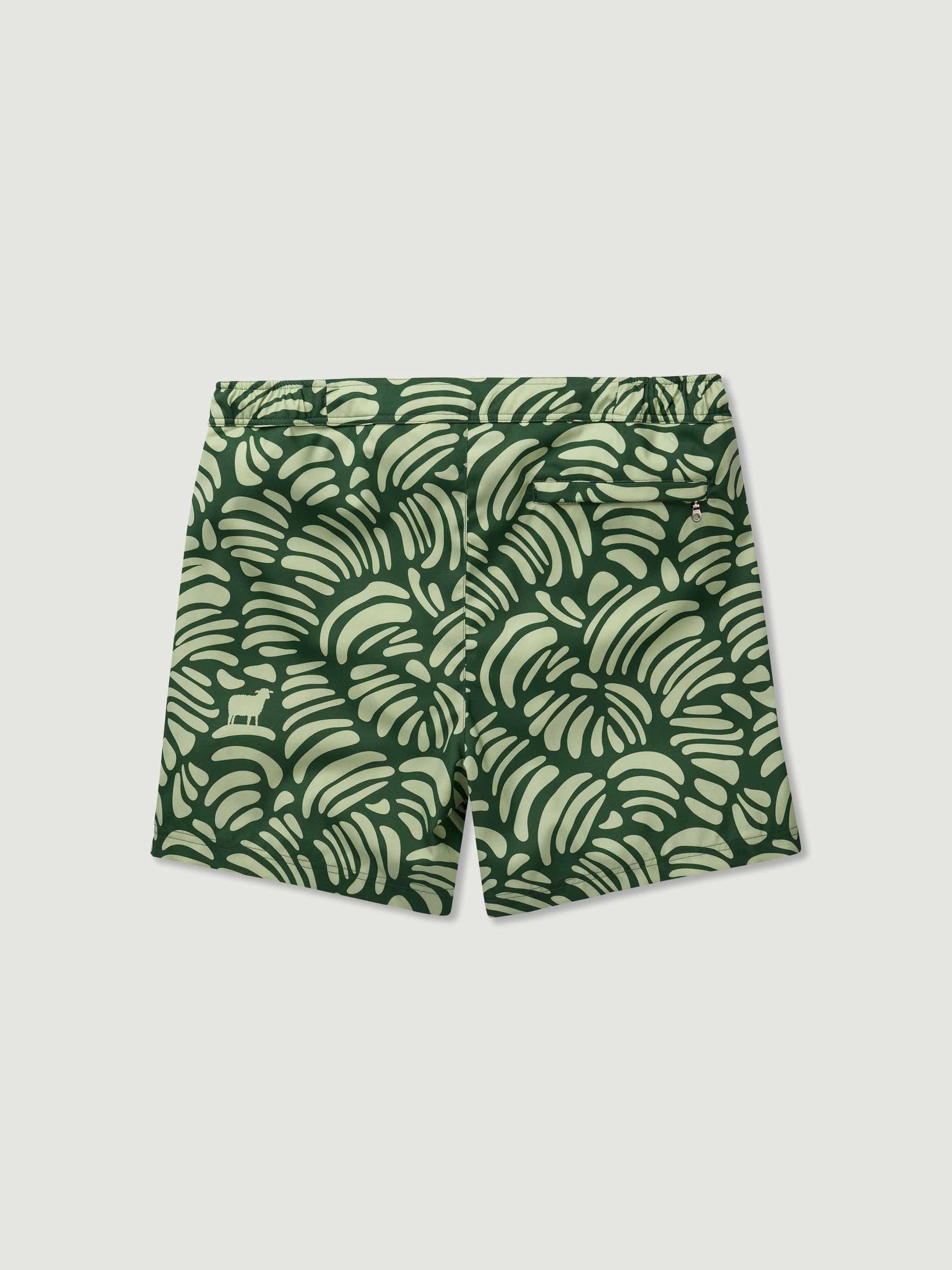 The Merino Swim Shorts - Green Tropic
