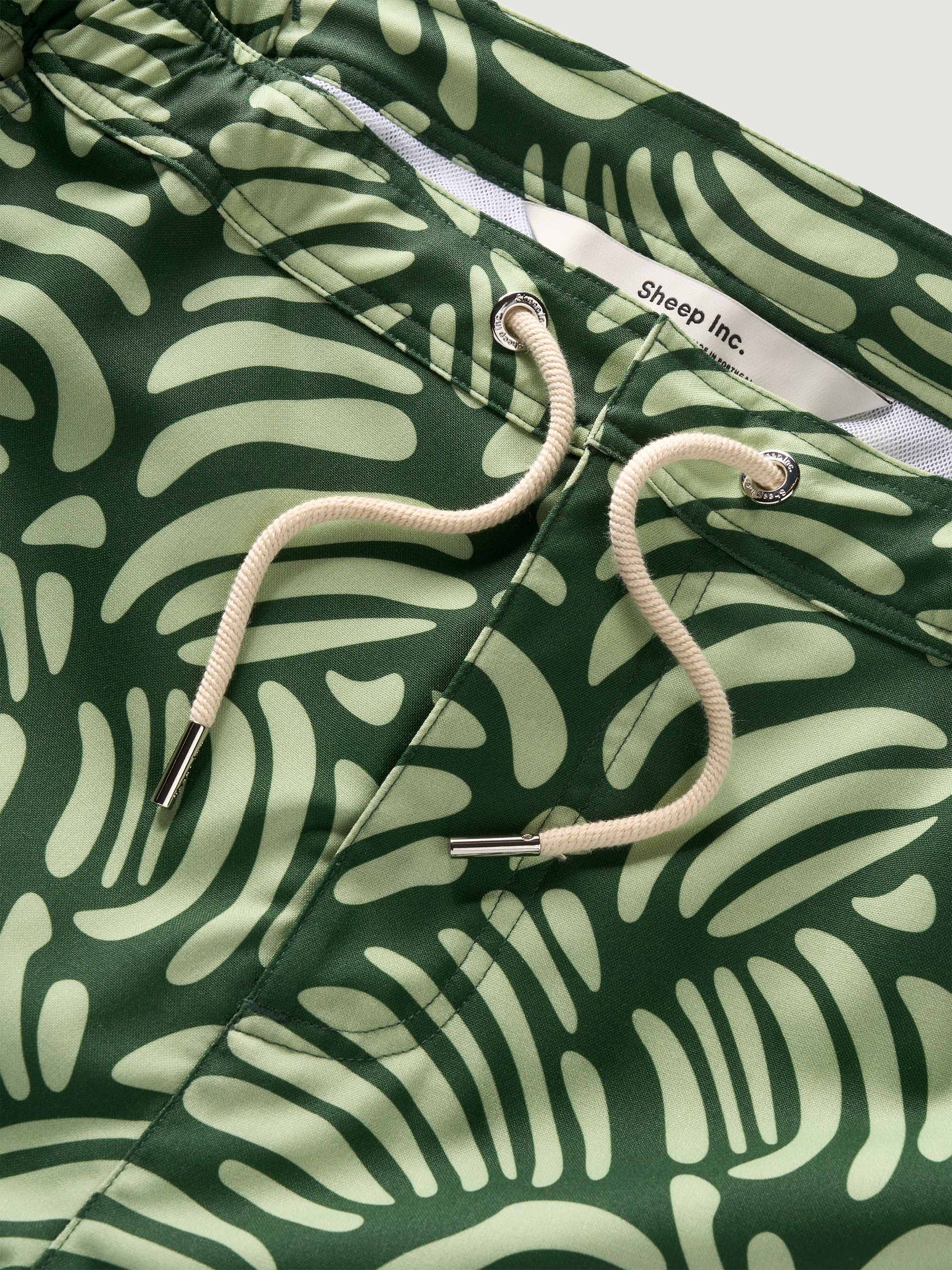 The Merino Swim Shorts - Green Tropic